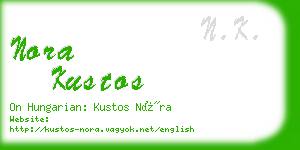 nora kustos business card